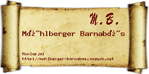 Mühlberger Barnabás névjegykártya